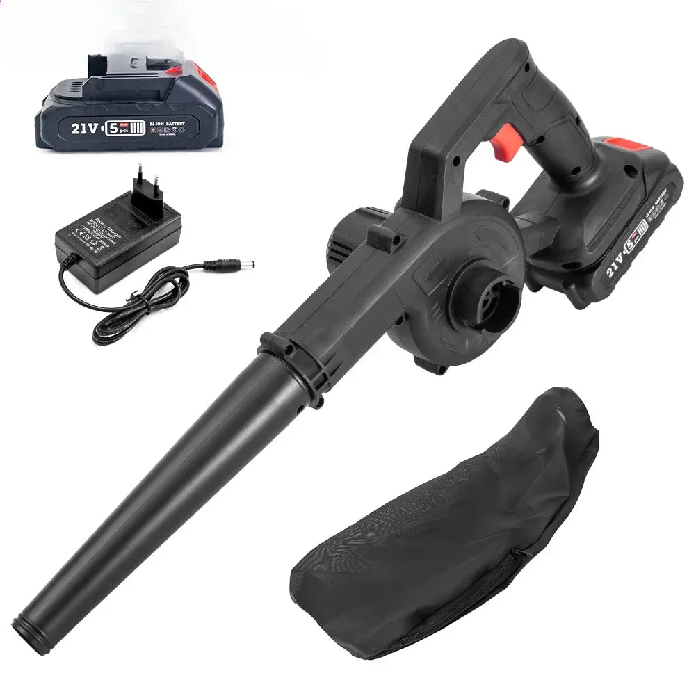 Cordless Leaf Blower 21V Battery High Power Rechargeable Vacuum Cleaner Air Blowing Adjustable Speed Garden Lawn Dust Cleaner