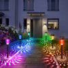 2/8/10Pack Solar Pathway Lights, RGB/Warm White Color Changing, Outdoor Garden/Backyard/Lawn/ LED Decor
