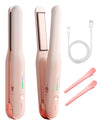 Cordless Hair Straightener, for Fine Soft Hair/Short Hair, Portable Ceramic Hair Straightener and Curler 2 in 1 for Travel