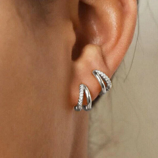 Fashion Gold Color Zircon Hoop Earrings for Women Boho Retro Geometric Statement Copper Metal Earrings Trendy Jewelry Gifts 2024