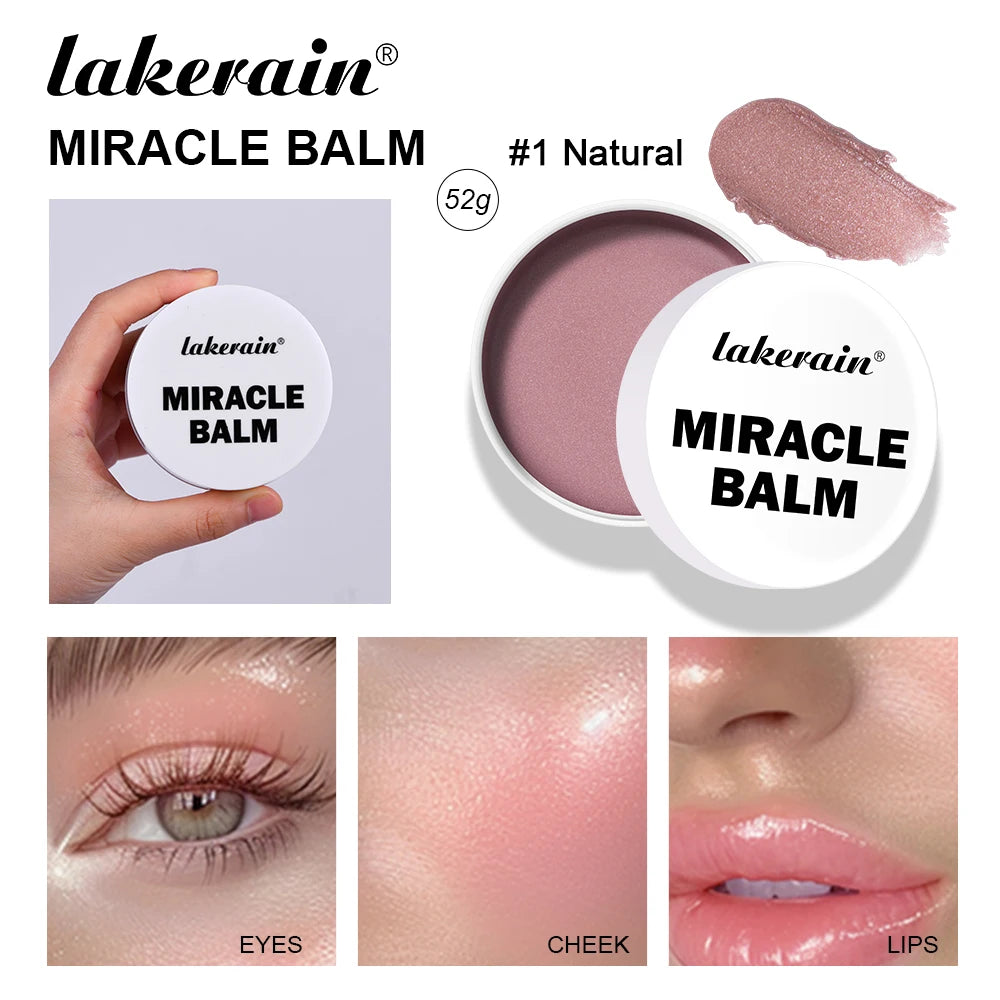 Blush Eyeshadow Lipstick 3-in-1 Powder Makeup Long Lasting Color Blush Girlish Natural Finish