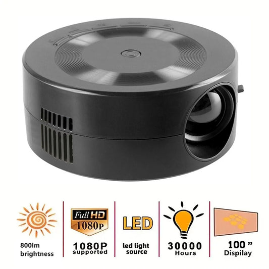 1.6 Inches 1080p Small Home Projector Mini Portable LED Projector Built in Speaker with Same Screen Function for IOS for Android