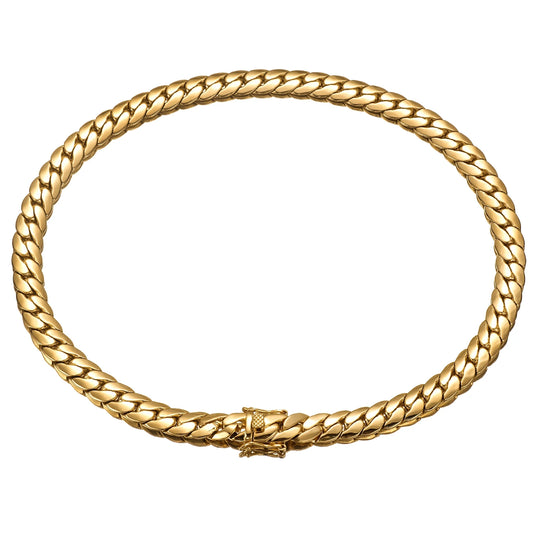 Hip Hop Bling 18K Gold-plated Cuban Link Chain Necklaces Tank Chain Men's Whip Chain Necklace Men Rapper Jewelry
