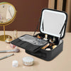 Professional LED Makeup Train Case with 3-Color Lighting 23.5" Mirror & Waterproof Cosmetic Organizer 76 Beads 2000mAh Battery