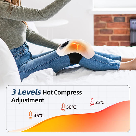 Wireless Electric Heating Knee Massage Pad Red Light Therapy Airbag Wrap Knee Massager Hot Compress High Vibration Massage