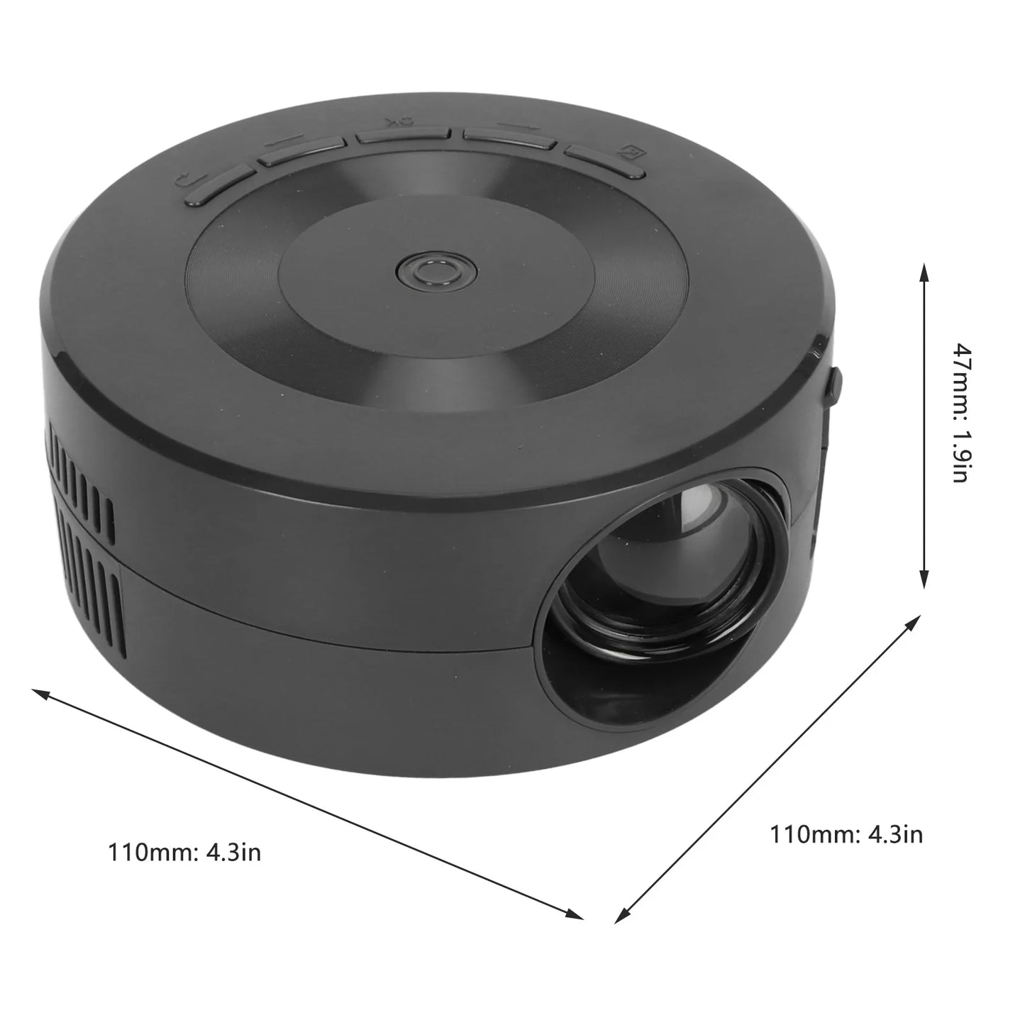 1.6 Inches 1080p Small Home Projector Mini Portable LED Projector Built in Speaker with Same Screen Function for IOS for Android