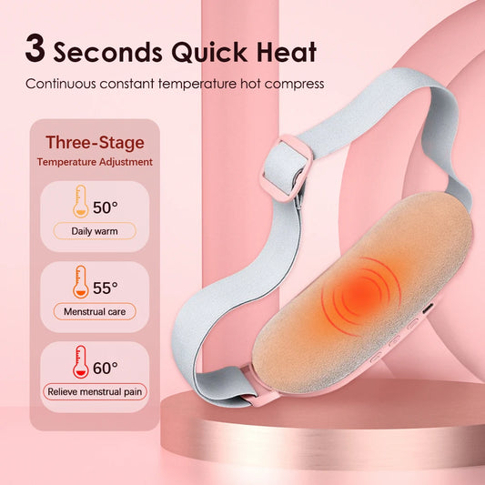 USB Menstrual Electric Heating Pad for Abdominal Vibration Massager Women Period Care Belly Heater Winter Warming Palace Belt