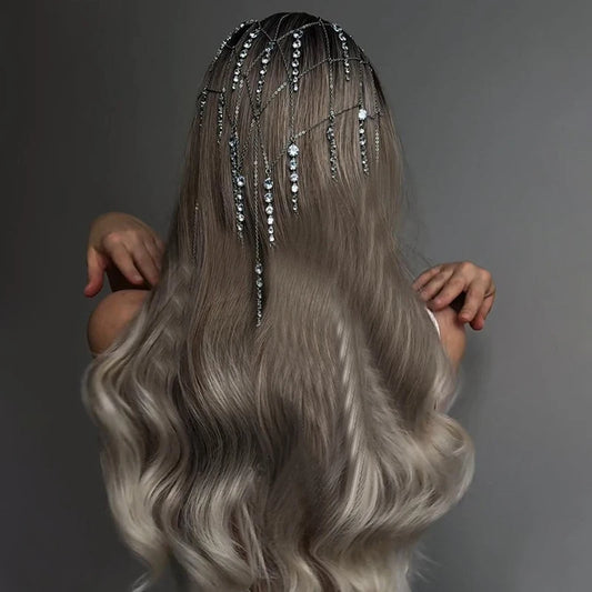 Elegant New Tassel Headband Light Luxury Rhinestone Chain Headwear For Bride Hair Accessories Fine Romantic Girls Party Jewelry