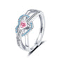Pink Love Zircon Ring Women's Fashion Trend Simple 100 Women's Jewelry