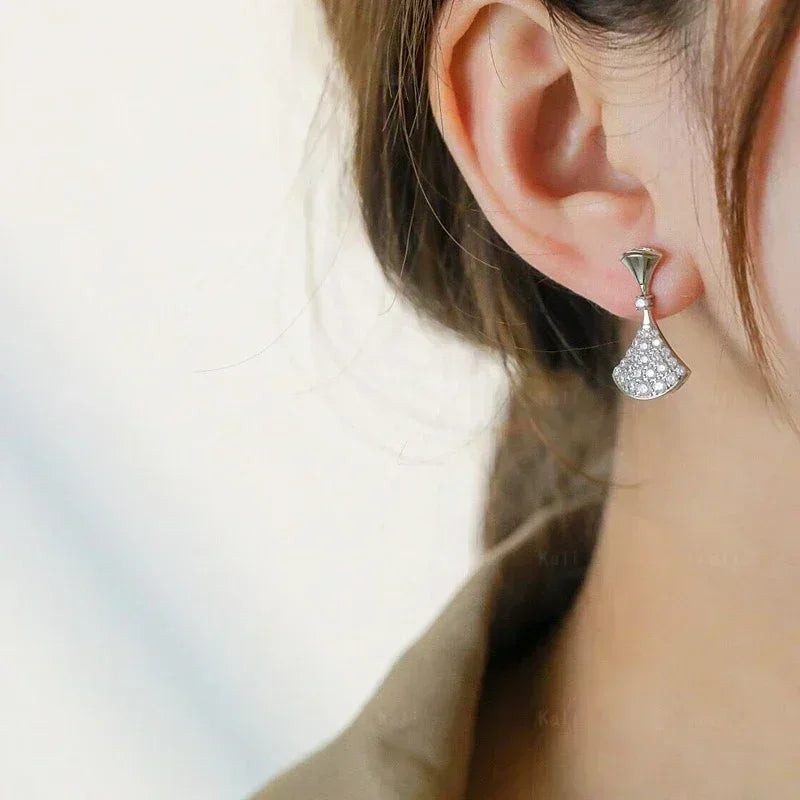 S925 Sterling Silver Earrings with High-Quality Diamonds – Princess-Style, Luxury Women's Jewelry