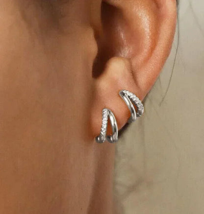 Fashion Gold Color Zircon Hoop Earrings for Women Boho Retro Geometric Statement Copper Metal Earrings Trendy Jewelry Gifts 2024