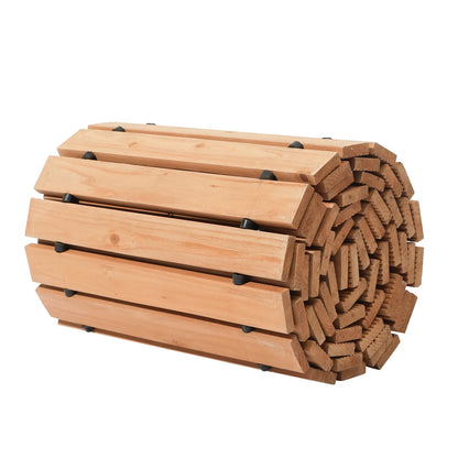 12 ft L x 22 in W Straight Wooden Garden Pathway Roll Out Garden Walkway