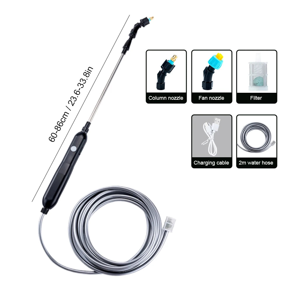 Electric Plant Sprayer Watering Spray Wand  with 2/4 Mist Nozzles USB Rechargeable Garden Sprayer Plant Mister Sprayer Yard Lawn