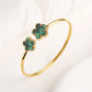 Hot Sale Simple Shell Five-Leaf Flower Stainless Steel Open Bangle Fashion For Woman Non Fading Clover Jewelry Party Gift Female