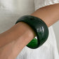 New Vintage Punk Green Beige Thick Resin Acrylic Bangle Geometric Irregular Wide Cuff Bangle Bracelet For Women Pulseras Jewelry