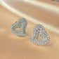 Classic Design Dazzling Heart Stud Earrings for Women High Quality Romantic Female Accessories Timeless Styling Jewelry