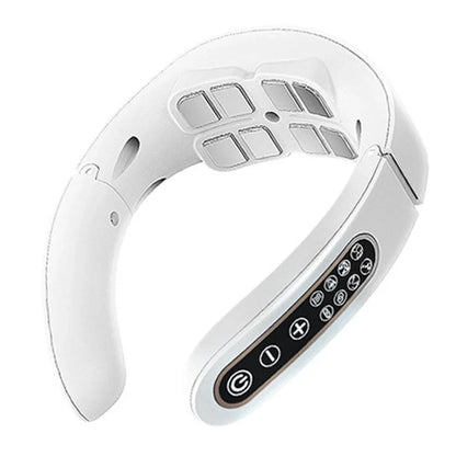 Neck Physical Therapy Massager 15 Gears 6 Modes Cervical Therapy Massage Stimulator USB Charging Vibration Pulse for Home Office
