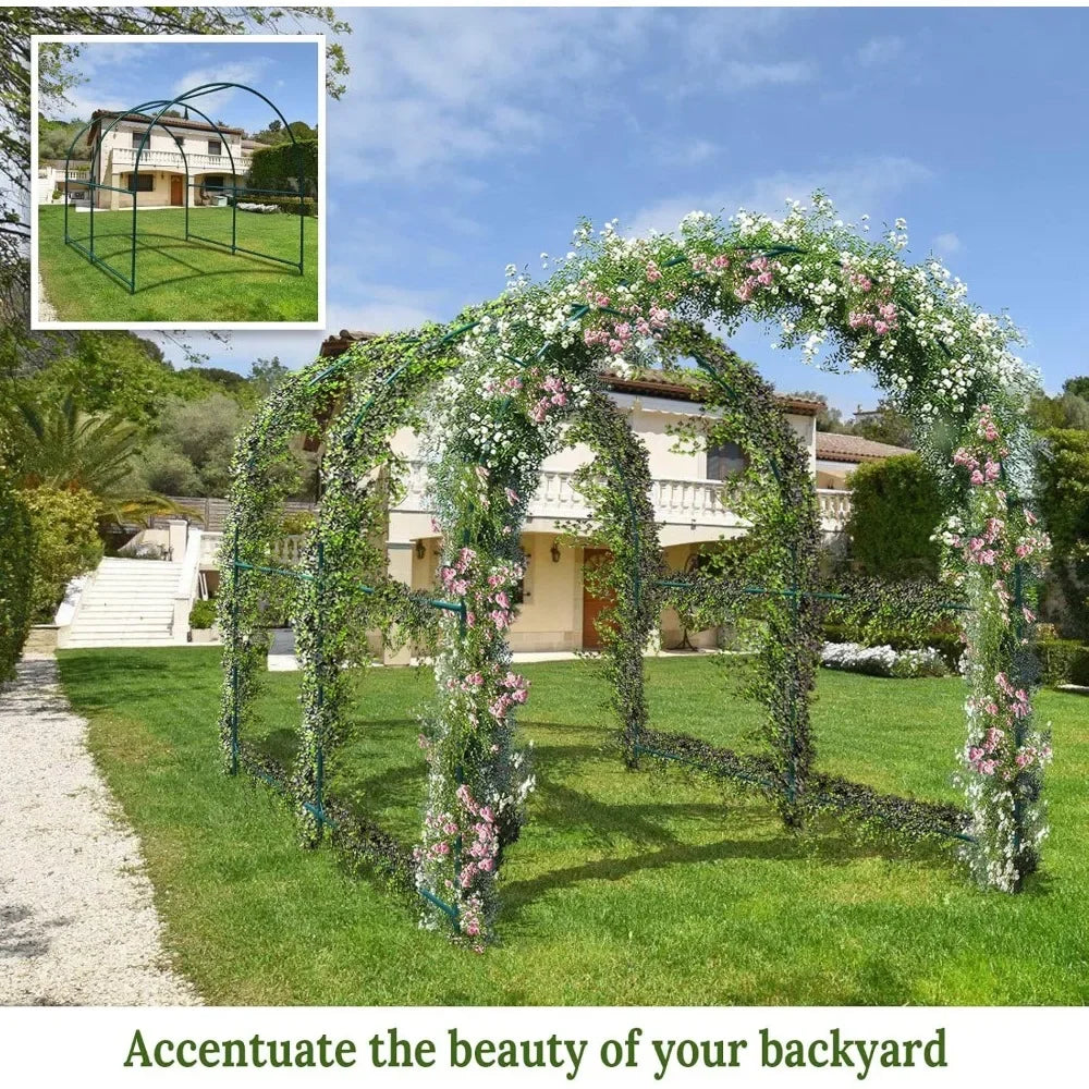 Large Garden Support Arch Frame Climbing Plant Arch Arbor for Climbing Plant Roses Vines Birthday Wedding Party Outdoor