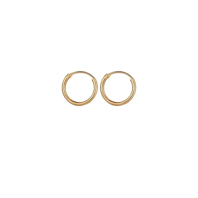Cute Female White Zircon Stone Hoop Earrings Fashion Female Gold Color Wedding Jewelry for Women