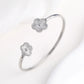 Hot Sale Simple Shell Five-Leaf Flower Stainless Steel Open Bangle Fashion For Woman Non Fading Clover Jewelry Party Gift Female