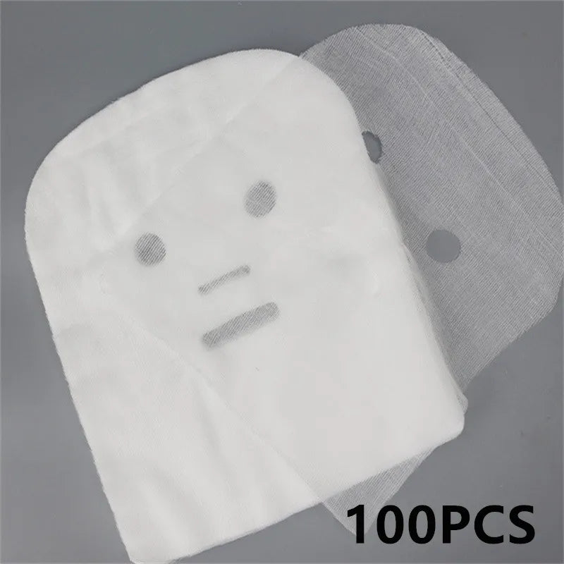100pcs/bag 25x30cm Soft Disposable Gauze Face Mask Paper Sheet Beauty Salon Special Gauze Absorption Non-Irritating Pure Cotton