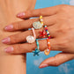 Aihua Korean Colorful Small Flower Ring Sets Bohemia Handmade Multi Beaded Rice Beads Finger Ring For Women Beach Jewelry Gifts