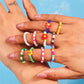 Aihua Korean Colorful Small Flower Ring Sets Bohemia Handmade Multi Beaded Rice Beads Finger Ring For Women Beach Jewelry Gifts