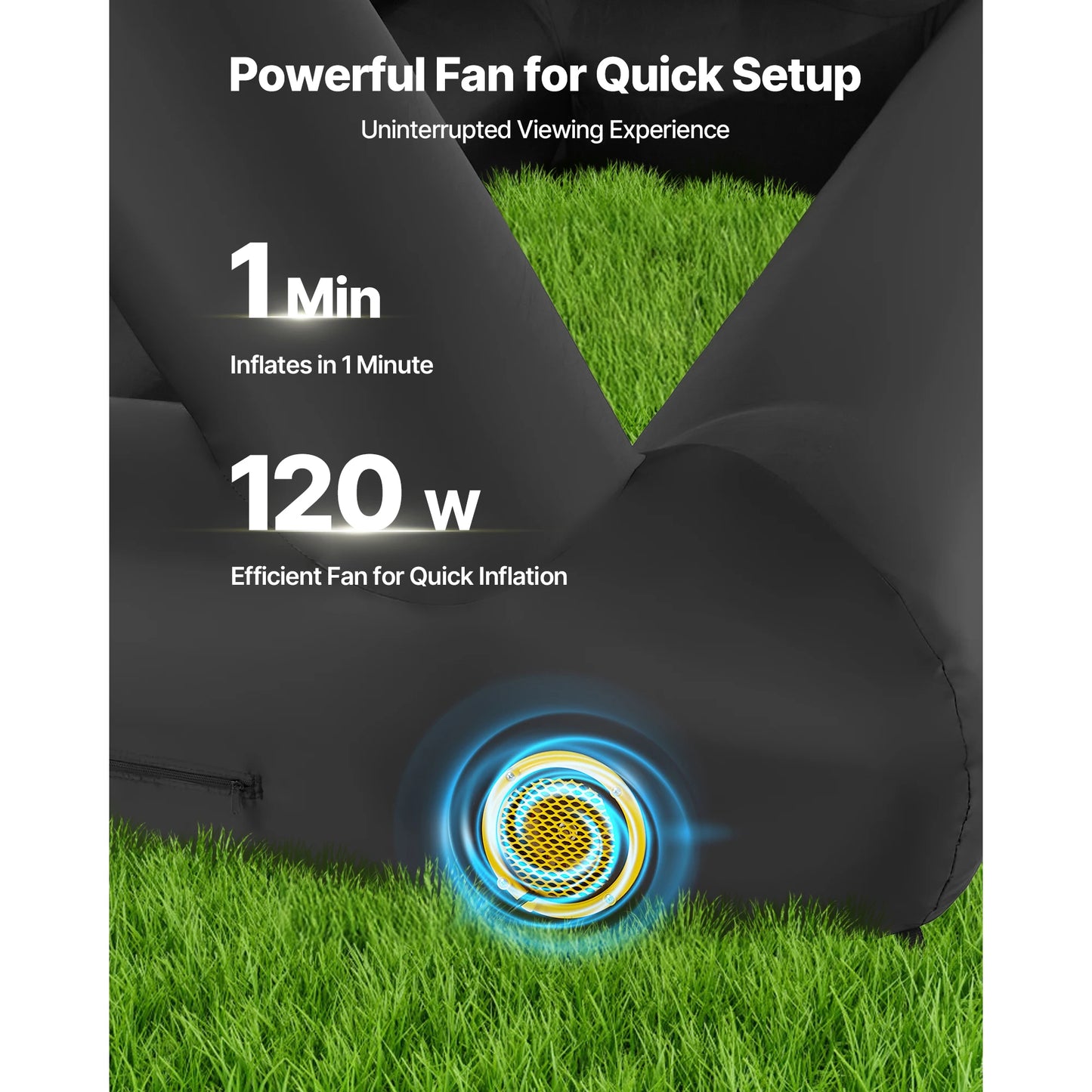 VEVOR 14/15/16/18/20 FT Inflatable Projector Screen w/ 120W Air Blower Projector Screen for Outdoor Backyard Theater Theme Party