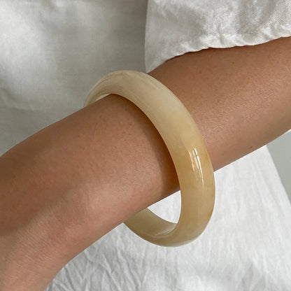 New Vintage Punk Green Beige Thick Resin Acrylic Bangle Geometric Irregular Wide Cuff Bangle Bracelet For Women Pulseras Jewelry