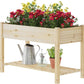 Raised Garden Bed with Shelf,Elevated Wooden Planter Box with Legs,Garden Planter for Backyard, Patio, Balcony