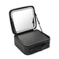 Professional LED Makeup Train Case with 3-Color Lighting 23.5" Mirror & Waterproof Cosmetic Organizer 76 Beads 2000mAh Battery