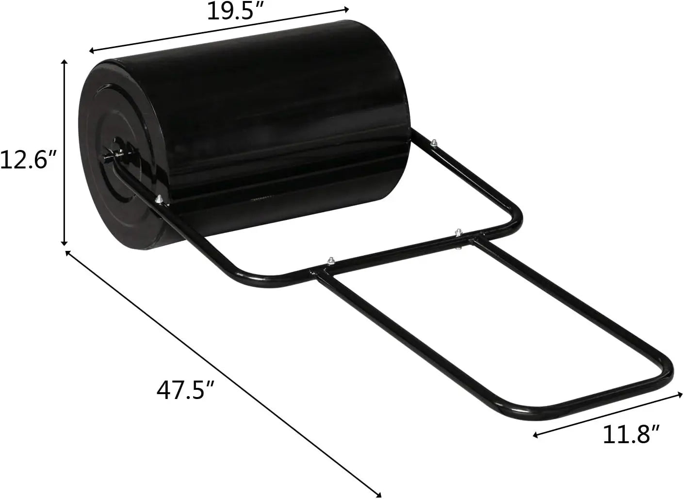 Lawn Roller Water Filled Pull Behind 20inch Garden Drum Roller Push/Tow Behind, Water/Sand Filled Roller for Garden, Lawn
