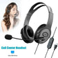 Call Center Headset Stereo Headphones With Noise Cancelling Microphone Suitable For Zoom Skype Office Call Center Home Podcast