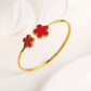 Hot Sale Simple Shell Five-Leaf Flower Stainless Steel Open Bangle Fashion For Woman Non Fading Clover Jewelry Party Gift Female