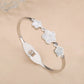 Hot Sale Simple Shell Five-Leaf Flower Stainless Steel Open Bangle Fashion For Woman Non Fading Clover Jewelry Party Gift Female