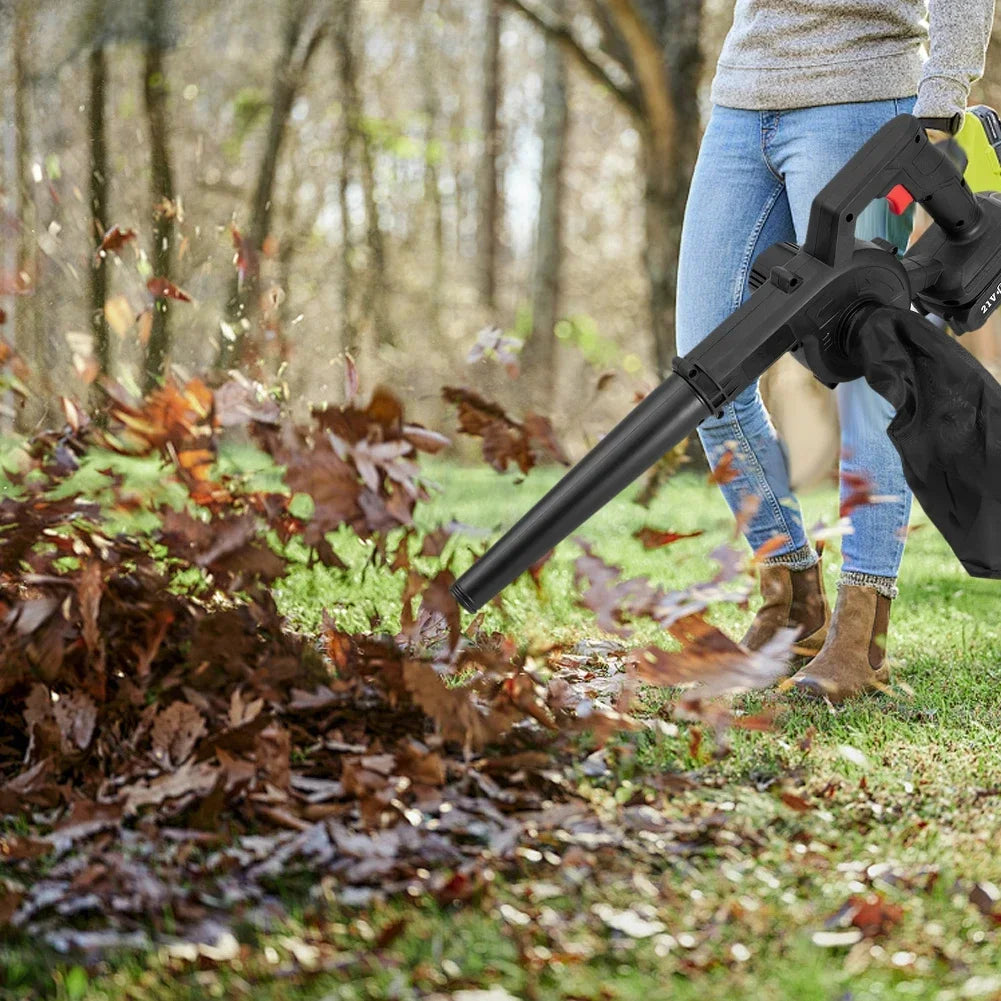 Cordless Leaf Blower 21V Battery High Power Rechargeable Vacuum Cleaner Air Blowing Adjustable Speed Garden Lawn Dust Cleaner