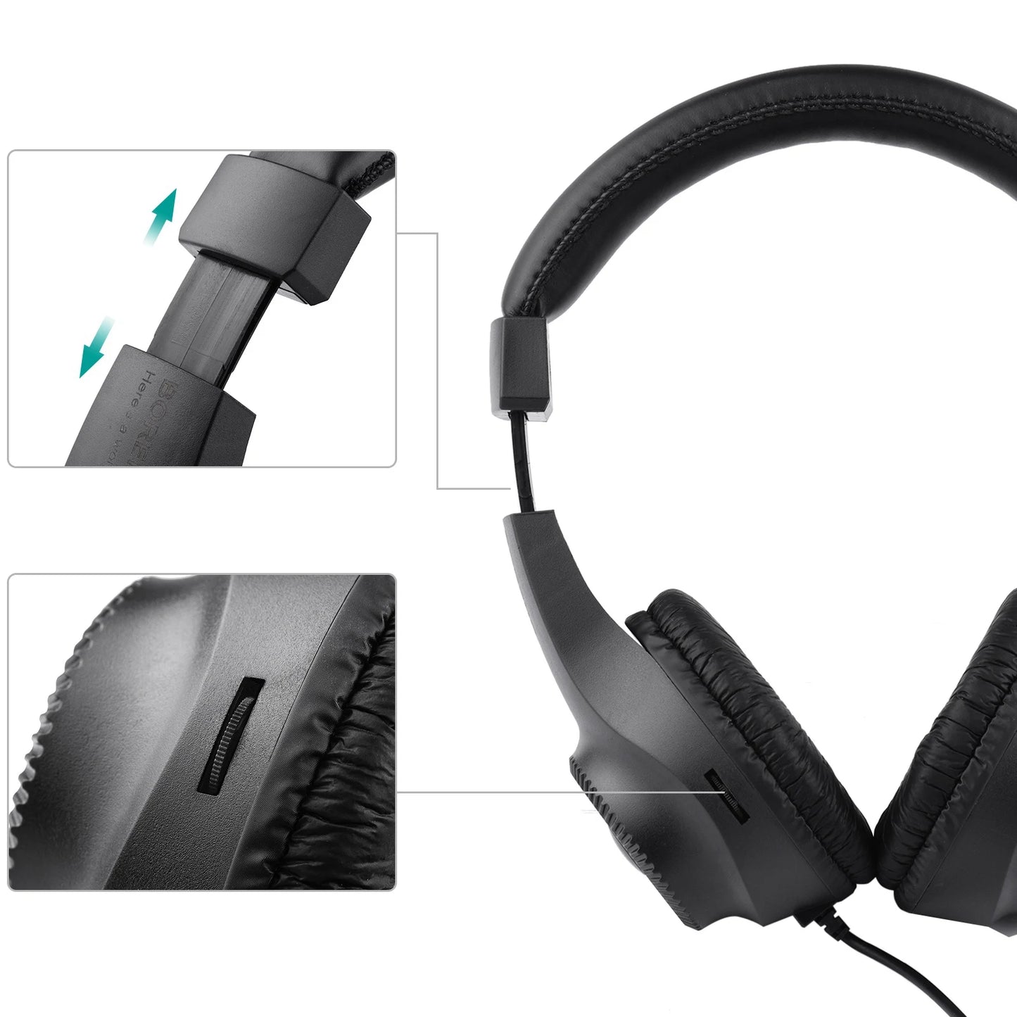 Wired Headset Self Adjusting Headband 6.5mm Single Jack Stereo Monitoring Headphone for Electronic Musical Instruments Electric