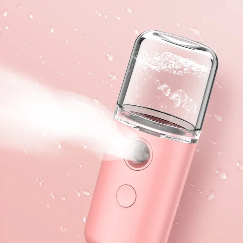 Mini Portable Humidifier Facial Steamer Device Beauty Spray Hydrating Apparatus Cold Spray Apparatus Rechargeable Nano Spray
