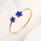 Hot Sale Simple Shell Five-Leaf Flower Stainless Steel Open Bangle Fashion For Woman Non Fading Clover Jewelry Party Gift Female