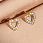 Classic Design Dazzling Heart Stud Earrings for Women High Quality Romantic Female Accessories Timeless Styling Jewelry