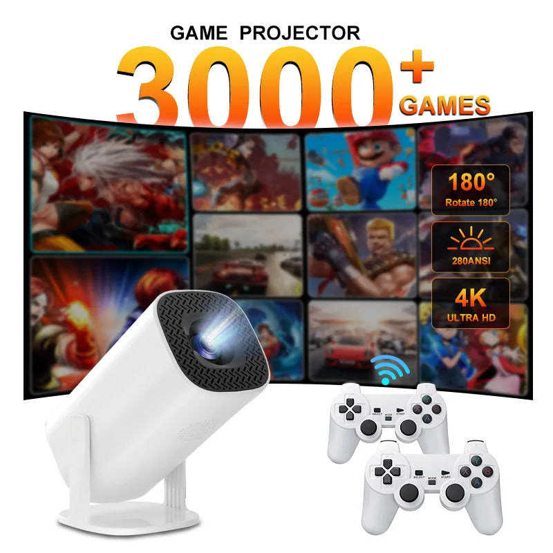 Salange P30 Max Projector 4K HD 1080P Bluetooth Android 11 Proyector With 2 Wireless Game Controllers Built-in 3000 Games