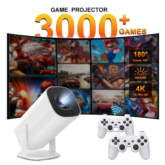 Salange P30 Max Projector 4K HD 1080P Bluetooth Android 11 Proyector With 2 Wireless Game Controllers Built-in 3000 Games