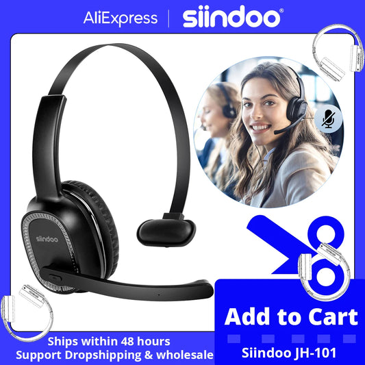 Siindoo JH-101 Call Center Headset with Mic Noise Cancelling Headphones for Telephone Counselling Services, Insurance, Hospitals