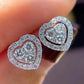 Classic Design Dazzling Heart Stud Earrings for Women High Quality Romantic Female Accessories Timeless Styling Jewelry