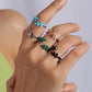 Aihua Korean Colorful Small Flower Ring Sets Bohemia Handmade Multi Beaded Rice Beads Finger Ring For Women Beach Jewelry Gifts