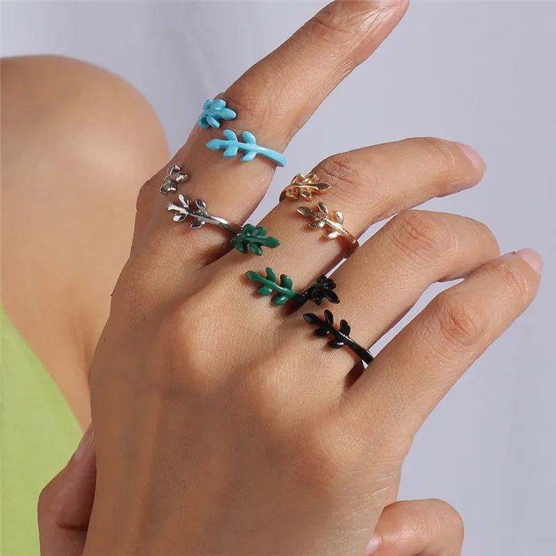 Aihua Korean Colorful Small Flower Ring Sets Bohemia Handmade Multi Beaded Rice Beads Finger Ring For Women Beach Jewelry Gifts