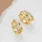 Fashion Gold Color Zircon Hoop Earrings for Women Boho Retro Geometric Statement Copper Metal Earrings Trendy Jewelry Gifts 2024