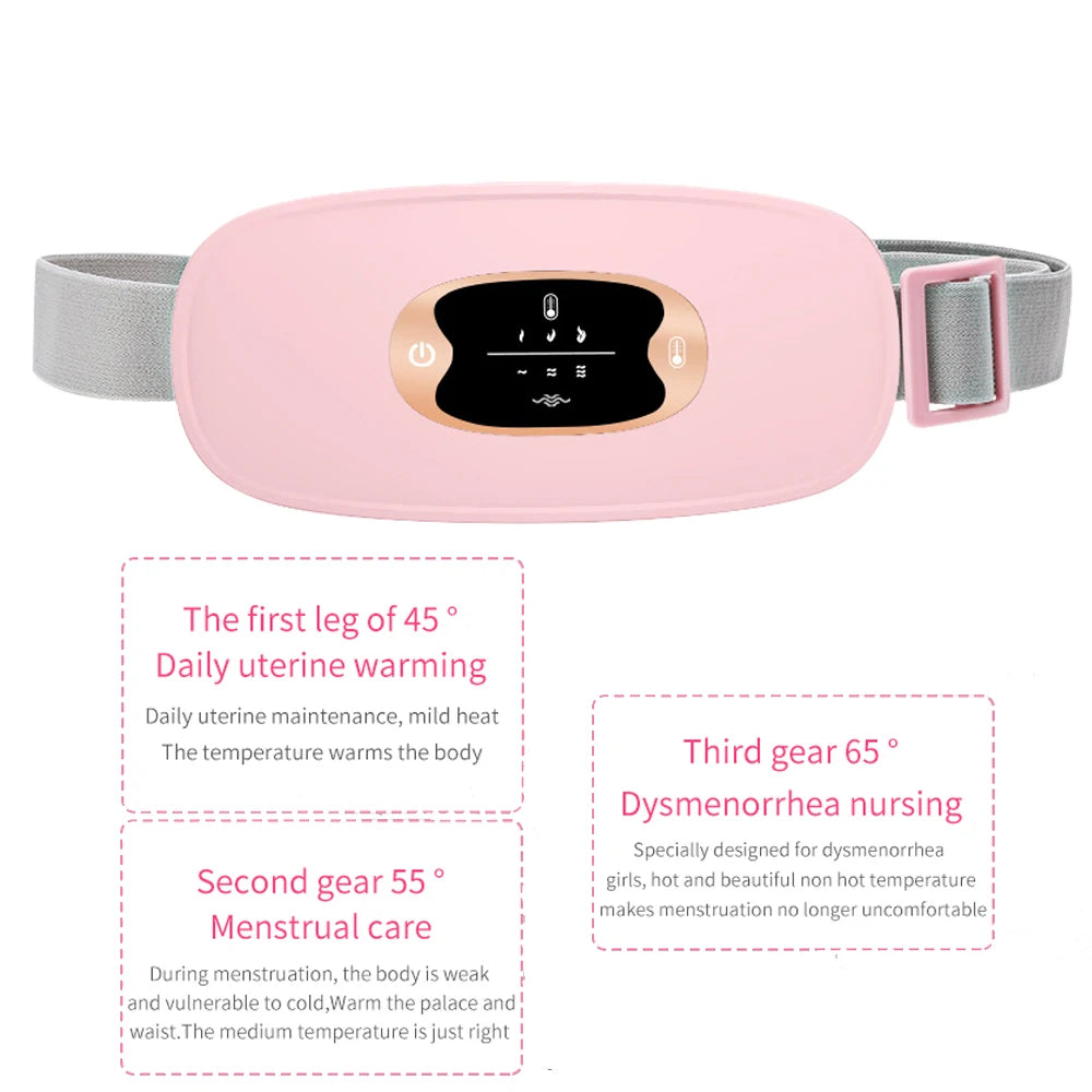 USB Menstrual Electric Heating Pad for Abdominal Vibration Massager Women Period Care Belly Heater Winter Warming Palace Belt