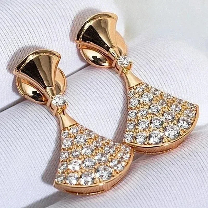 S925 Sterling Silver Earrings with High-Quality Diamonds – Princess-Style, Luxury Women's Jewelry