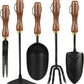 Garden Tool Set,5Pcs Gardening Tools,Stainless Steel Heavy Duty Hand Cultivator, Hoes，Shovel, Trowel and Weeder